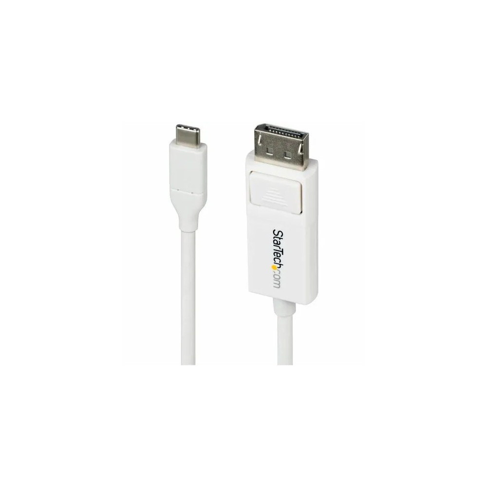 StarTech CDP2DP2MBW 6ft (2m) USB-C to DisplayPort 1.2 Cable, Bidirectional, 4K 60Hz White Video Adapter for Apple MacBook Pro / Air M1 M2 M3 M4 - Reversible USB C to DisplayPort 1.2 cable (USB-C DP Alt Mode laptop to monitor) or DP 1.2 to USB-C  - Image 1