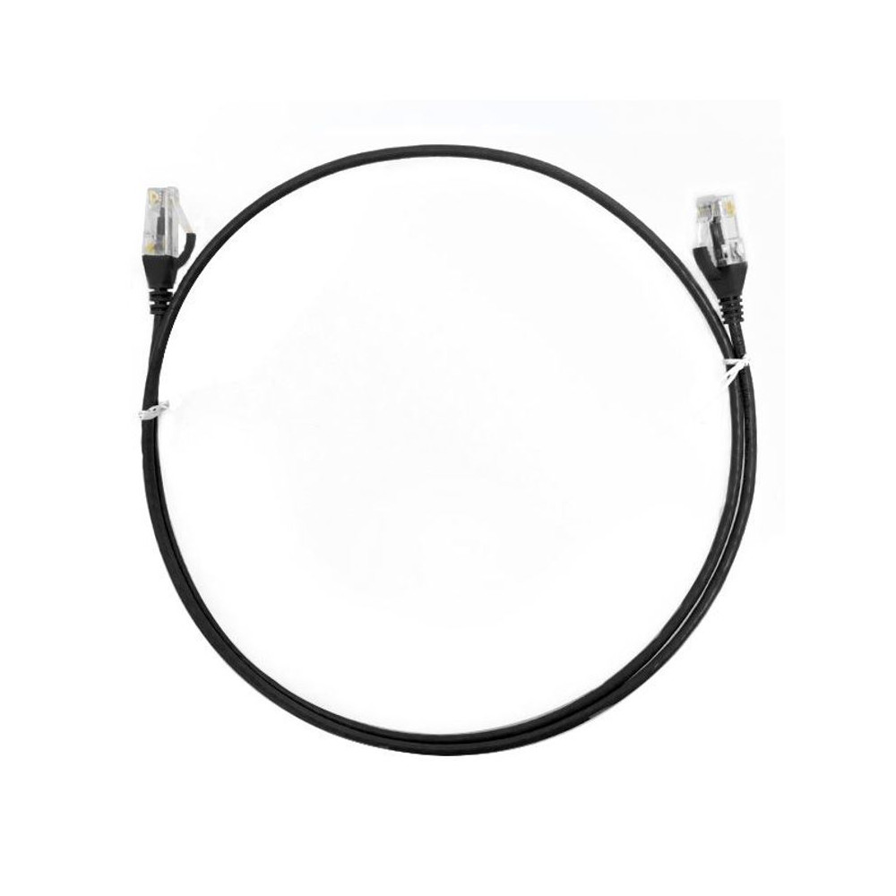 8ware CAT6THINBK-025M CAT6 Ultra Thin Slim Cable 0.25m / 25cm - Black Color Premium RJ45 Ethernet Network LAN UTP Patch Cord 26AWG for Data - Image 1