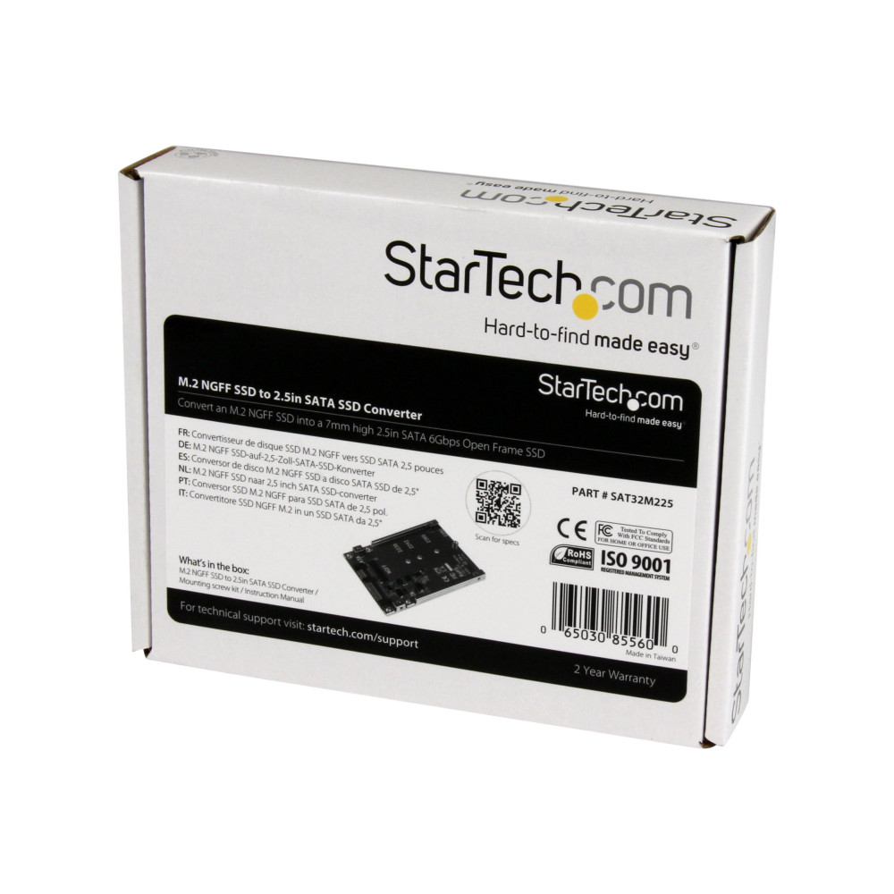 StarTech SAT32M225 M.2 SSD TO 2.5" SATA ADAPTER CONVERTER, 7MM OR LARGER 2.5" SATA BAY, 2YR - Image 4