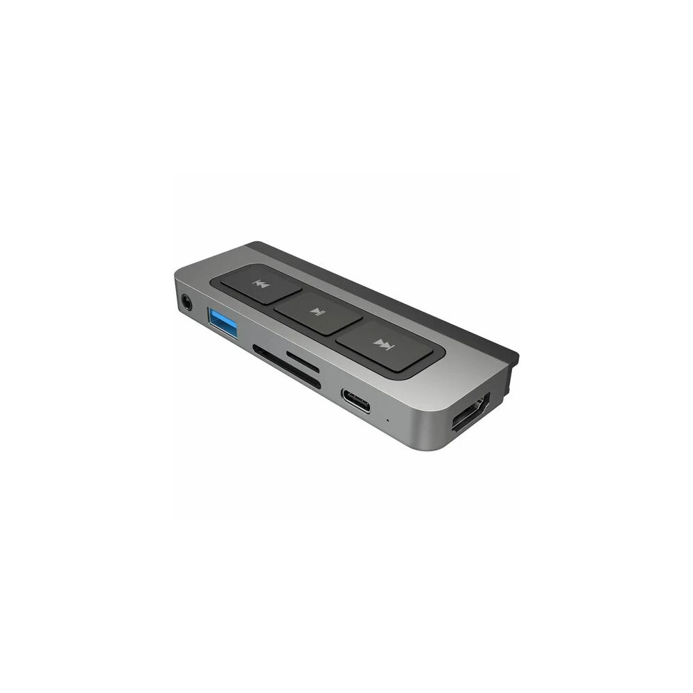 Targus HD449 HyperDrive 6 Port(s) USB Type C Docking Station for iPad, Monitor, Headphone - Memory Card Reader - SD - 60 W Power Supply - Silver - 4K @ 60Hz - 3840 x 2160 - 2 x USB Ports - 1 x USB Type-A Ports - USB Type-A - 1 x USB Type-C Ports - Image 1