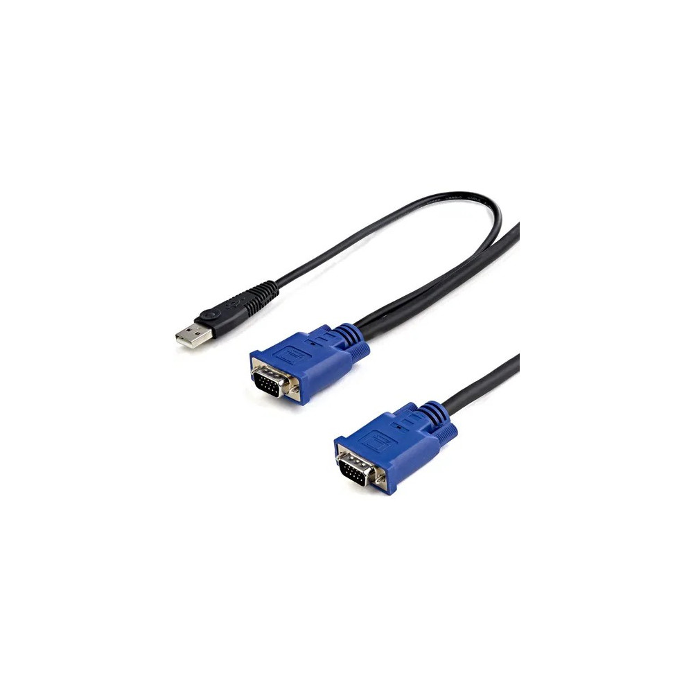 StarTech SVECONUS15 15 ft 2-in-1 Ultra Thin USB KVM Cable - Video / USB cable - 4 pin USB Type A, HD-15 (M) - HD-15 (M) - 4.57 m - Connect VGA video and USB using a single thin KVM cable - kvm cable - usb kvm cable - kvm switch cable -vga kvm ca - Image 1