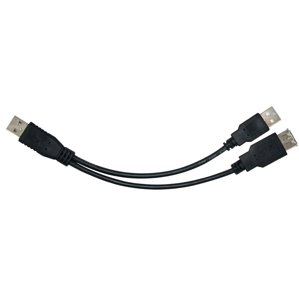Astrotek AT-USB-AM-AMAF USB 2.0 Y Splitter Cable 30cm - Type A Male to Type A Male + Type A Female Black Colour Power Adapter Hub Charging - Image 1