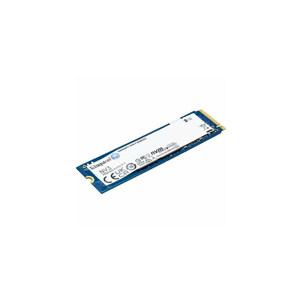 Kingston SNV3S/2000G NV3 2 TB Solid State Drive - M.2 2280 Internal - PCI Express NVMe (PCI Express NVMe 4.0 x4) - Notebook, Desktop PC Device Supported - 640 TB TBW - 1 Each