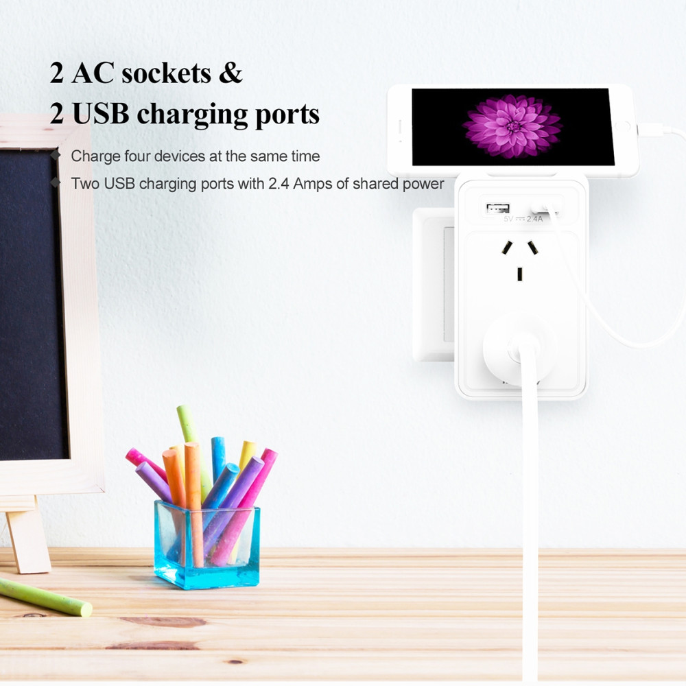 Huntkey PSUHUNSAC207TWIN SAC207 SMART WALL CHARGER with 2 AC and 2 USB combined 2.4A (TWIN PACK) - Image 7