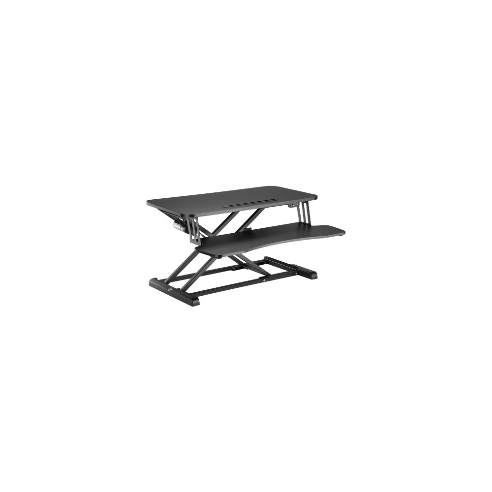 Brateck DWS15-01E COST-EFFECTIVE ELECTRIC X-LIFT DESK CONVERTER 615x800x156~480mm up to 20kg, Black, Worksurface Size(LxW): 800x400mm - Image 1