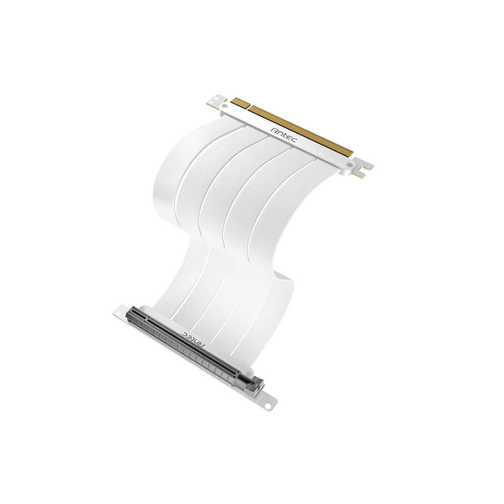 Antec AT-RCAB-W200-PCIE4-RTX40 PCIE-4.0 Riser Cable (200mm) White, Up to RTX4090 / 7900XT. High End Gold Plated and Shielded six Layer PCB. FPS lossless output Stability - Image 1
