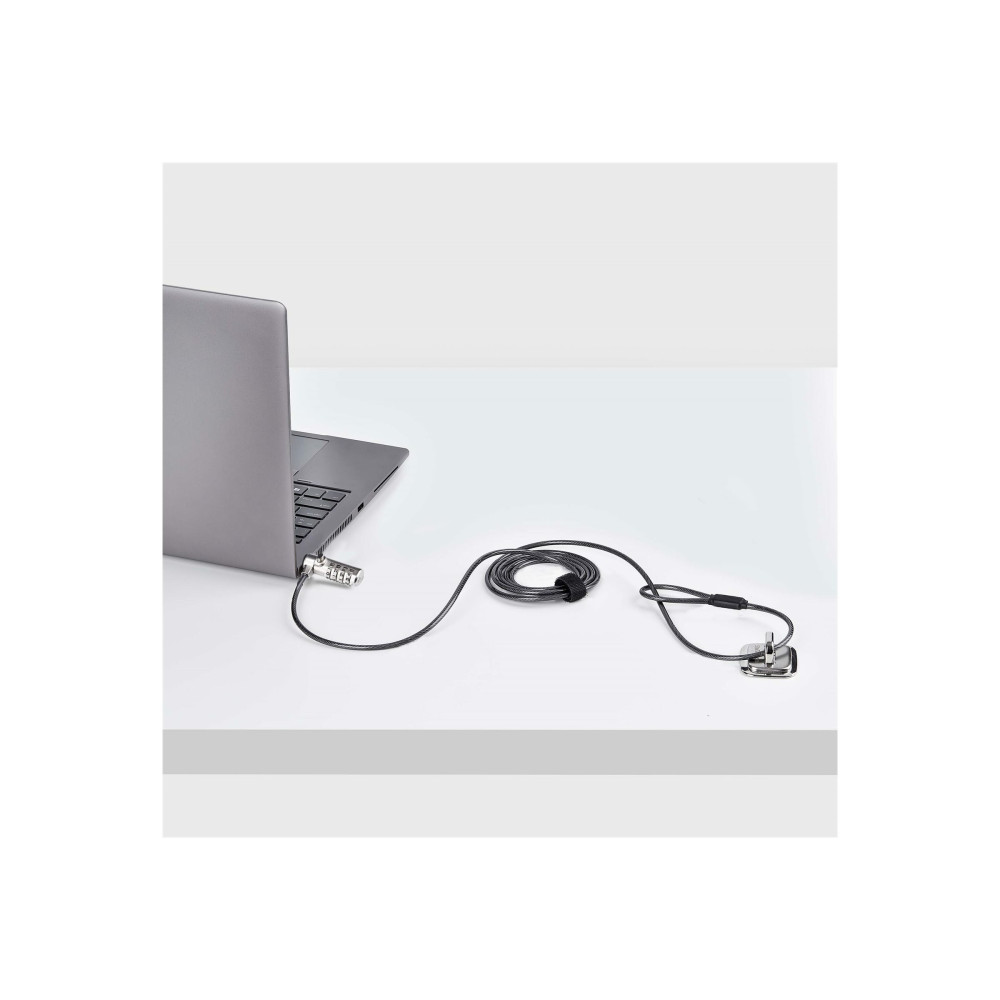 StarTech SSTDC4D-LAPTOP-LOCK Slim Lock K-Slot Compatible, 5ft Combination Locking Cable, 2YR - Image 6