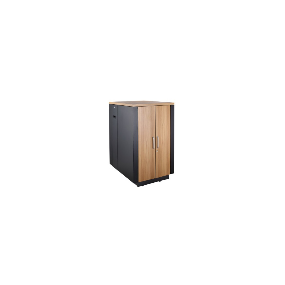 LDR SN03-71018-B Assembled Soundproof 18U Cabinets ( Black and Wood Color), 3 Pcs Low Noise Fans,2pcs Side Panels, Lockable And Removable Barrel Locking. - Image 1
