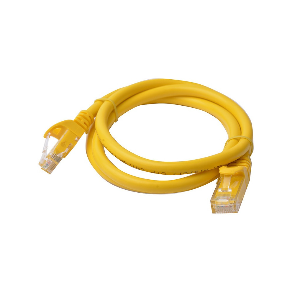8ware PL6A-1YEL CAT6A Cable 1m - Yellow Color RJ45 Ethernet Network LAN UTP Patch Cord Snagless - Image 1