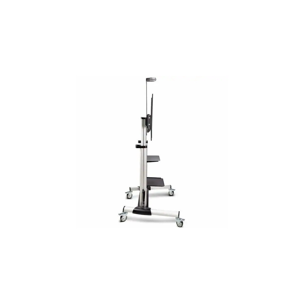 StarTech 1110C-MOBILE-TV-CART Rolling TV Cart/Stand On Wheels, For 60-100inch Flat Screens and 220lb, Height Adjustable Mobile Trolley Mount/Portable Stand - VESA-compatible, heavy-duty mobile TV stand/trolley supports flat-screen TVs from 60-10 - Image 2