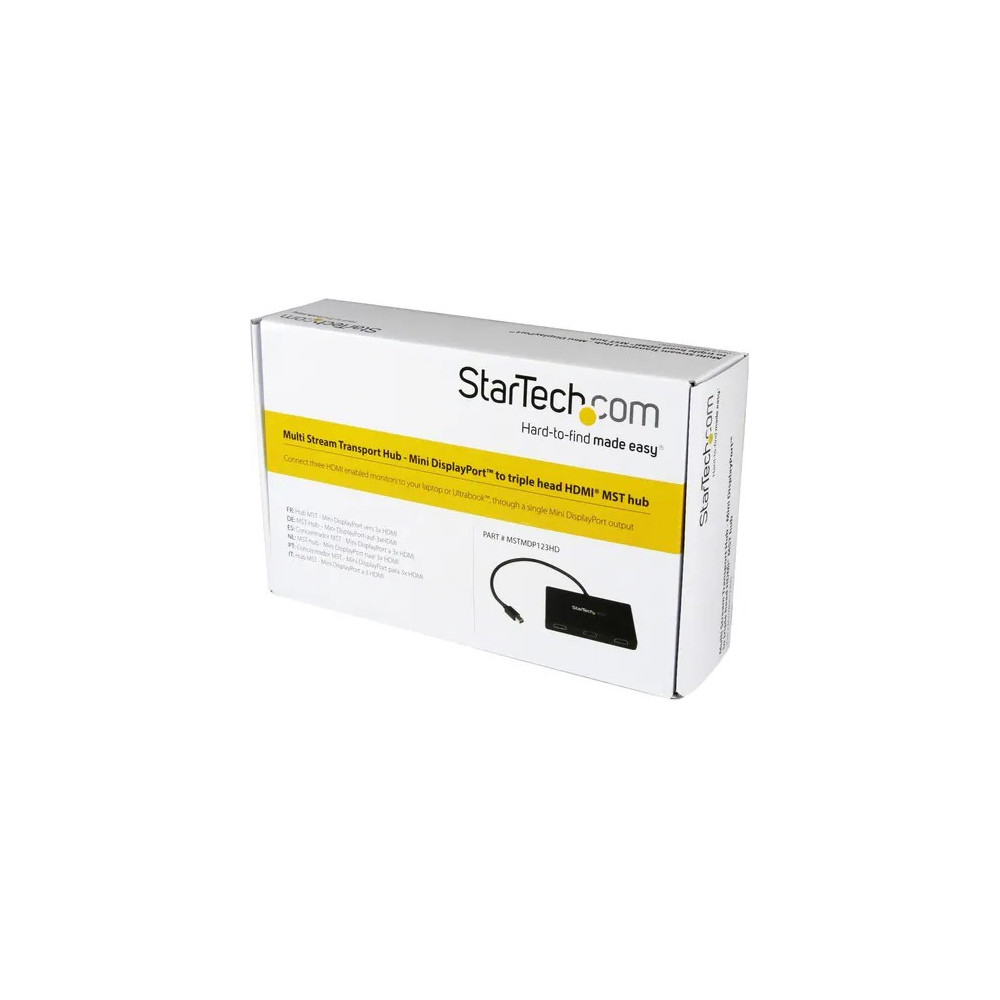 StarTech MSTMDP123HD Signal Splitter - Plastic - 30 Hz to 60 Hz - 3840 × 2160 - 15.20 m Maximum Operating Distance - DisplayPort - 3 x HDMI Out - Image 7
