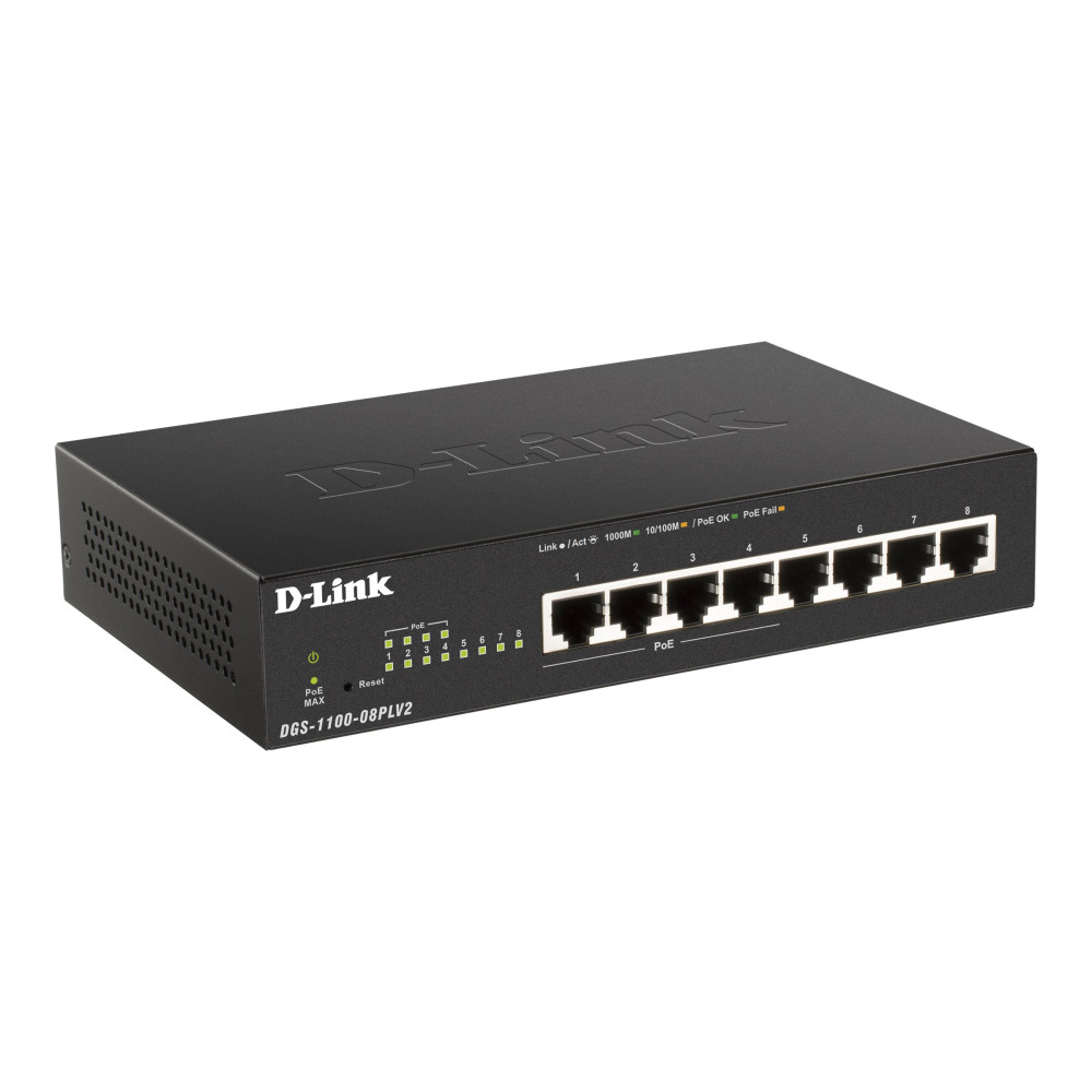 D-Link DGS-1100-08PLV2 8-PORT GIGABIT SMART MANAGED SWITCH WITH 4 POE+ PORTS (80W) - Image 2