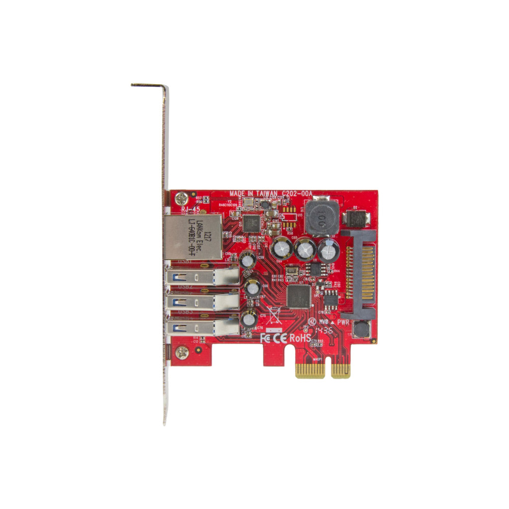 StarTech PEXUSB3S3GE 3-PORT PCI EXPRESS USB 3.0 CARD + GIGABIT ETHERNET - 5GBPS - TAA - Image 6