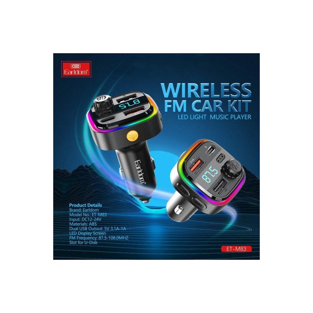 Earldom MOBINTEDM83 M83 Wireless Car Kit FM Transmitter - Image 3