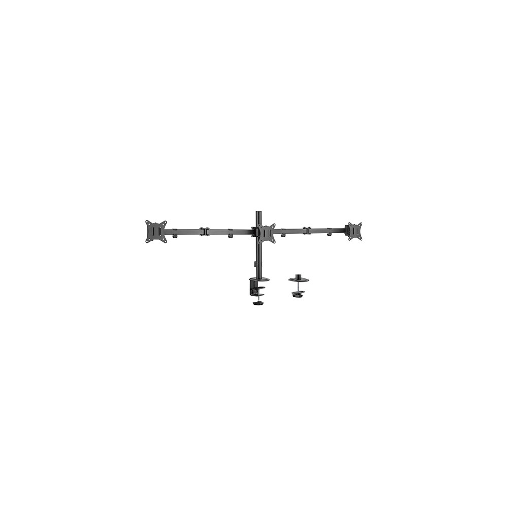 Brateck LDT66-C034 Triple-Monitor Steel Articulating Monitor Mount Fit Most 17'-27' Monitor Weight Capacity (per screen):7kg, VESA: 75x75,100x100(Black) - Image 1