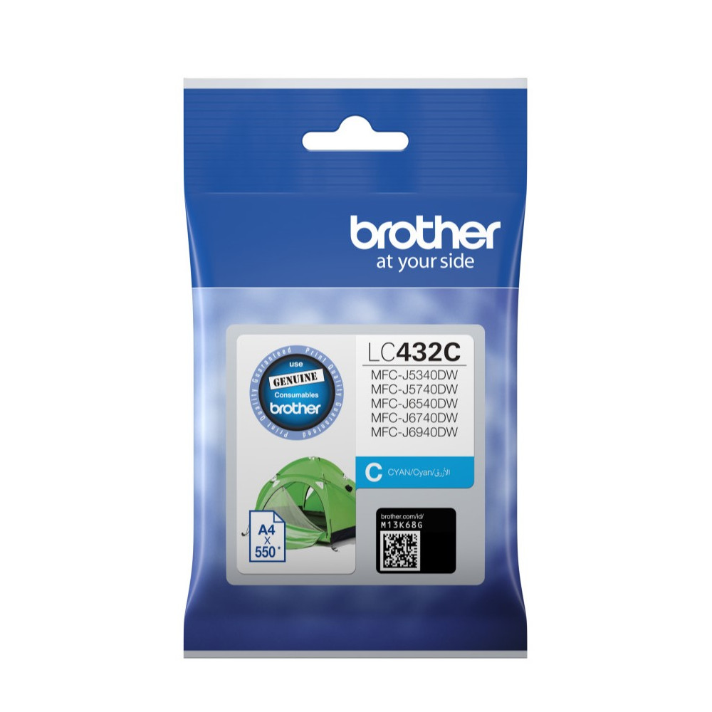 Brother LC-432C CYAN INK CARTRIDGE TO SUIT MFC-J5340DW/MFC-J5740DW/MFC-J6540DW/MFC-J6740DW/MFC-J6940DW -UP TO 550 PAGES - Image 1