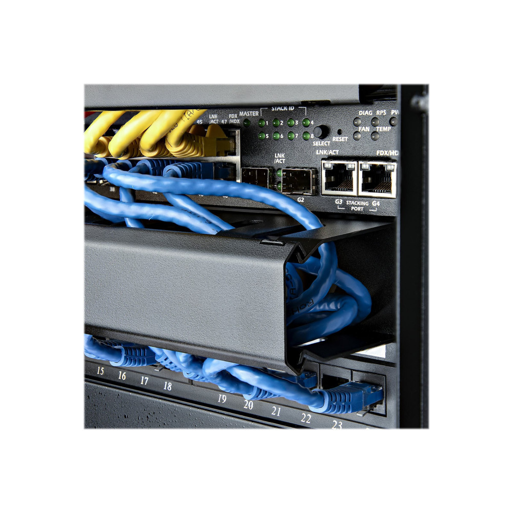 StarTech CMDUCT1UX 1U 19" FINGER DUCT RACK CABLE MANAGER W/ COVER - Image 3