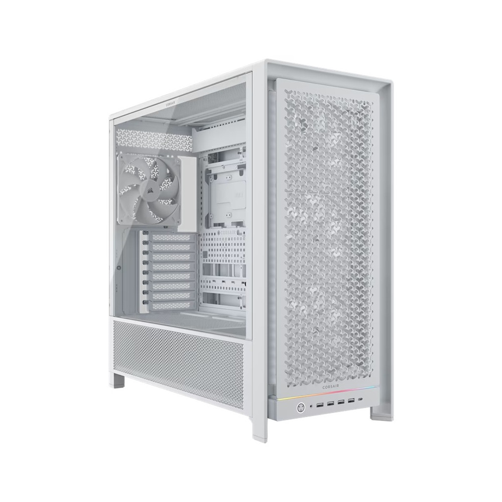 Corsair CC-9011308-WW FRAME 5000D RS HIGH-AIRFLOW MID-TOWER PC CASE - WHITE, ATX, 450mm GPU, 175mm CPU cooler, 360mm rad, 4x RS140, 1x USB-C 3.2 Gen2 - Image 1