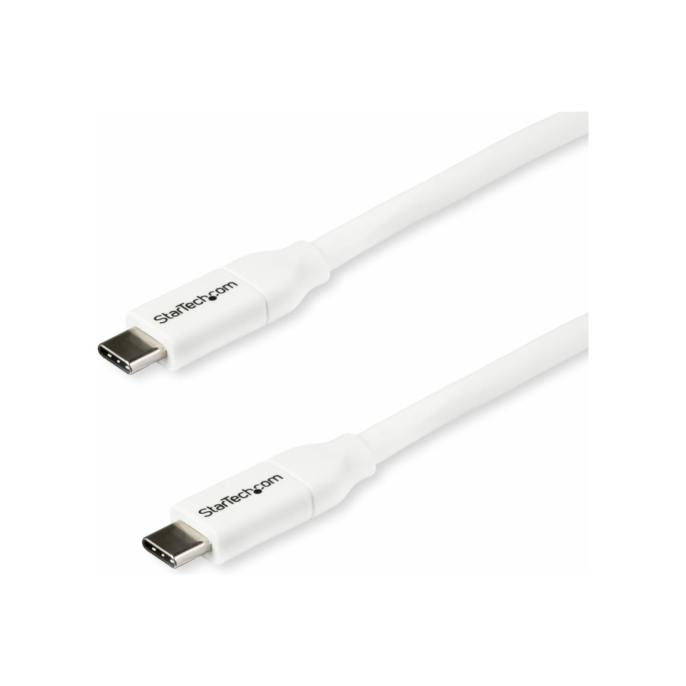 StarTech USB2C5C2MW 2M USB-C TO USB-C CABLE, 100W, WHITE, 2YR - Image 2