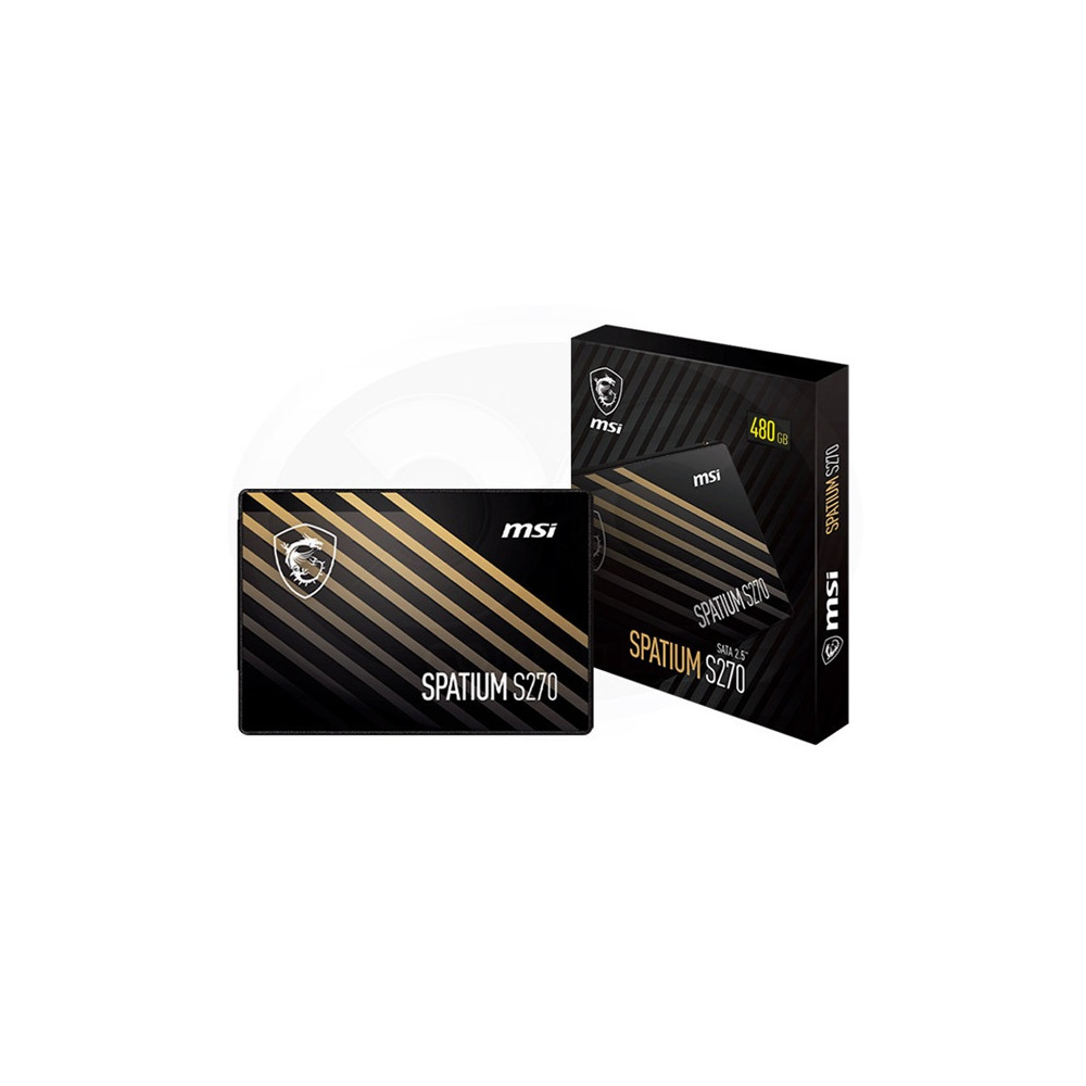 MSI SPATIUM S270 SATA 2.5 480GB SPATIUM S270 SATA 2.5' 480GB, PHISON S11, 3D NAND, SATA III 6Gbps, Sequential Read up to 500MB/s, Sequential Write up to 450MB/s, 250 TBW, 5Y WTY - Image 1
