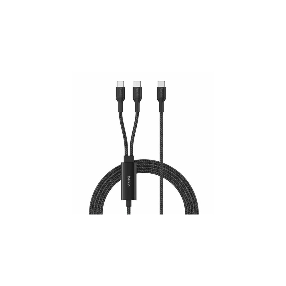 Belkin CAC004FQ1.5MBK BoostCharge Pro 1.50 m USB-C Data Transfer Cable - Cable for Notebook, MacBook Pro - First End: 2 x USB 2.0 Type-C - Male - Second End: 1 x USB 2.0 Type-C - Male - 480 Mbit/s - Black
