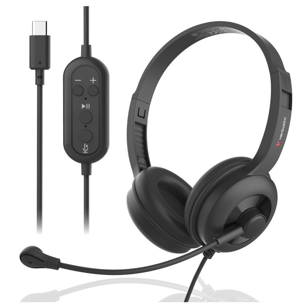 Verbatim 30195 ClaritySound Headset With USB-C Clear Sound, Comfort, Reduce Background Noise.Ideal for Office, Education, Business - Image 1