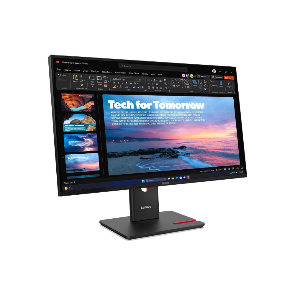 Lenovo 64AAGAR2AU T27QD-40 27" WLED IPS QHD(16:9), HDMI, DP, USB(3), USBC, LAN, PIVOT, H/ADJ, 3YR - Image 2
