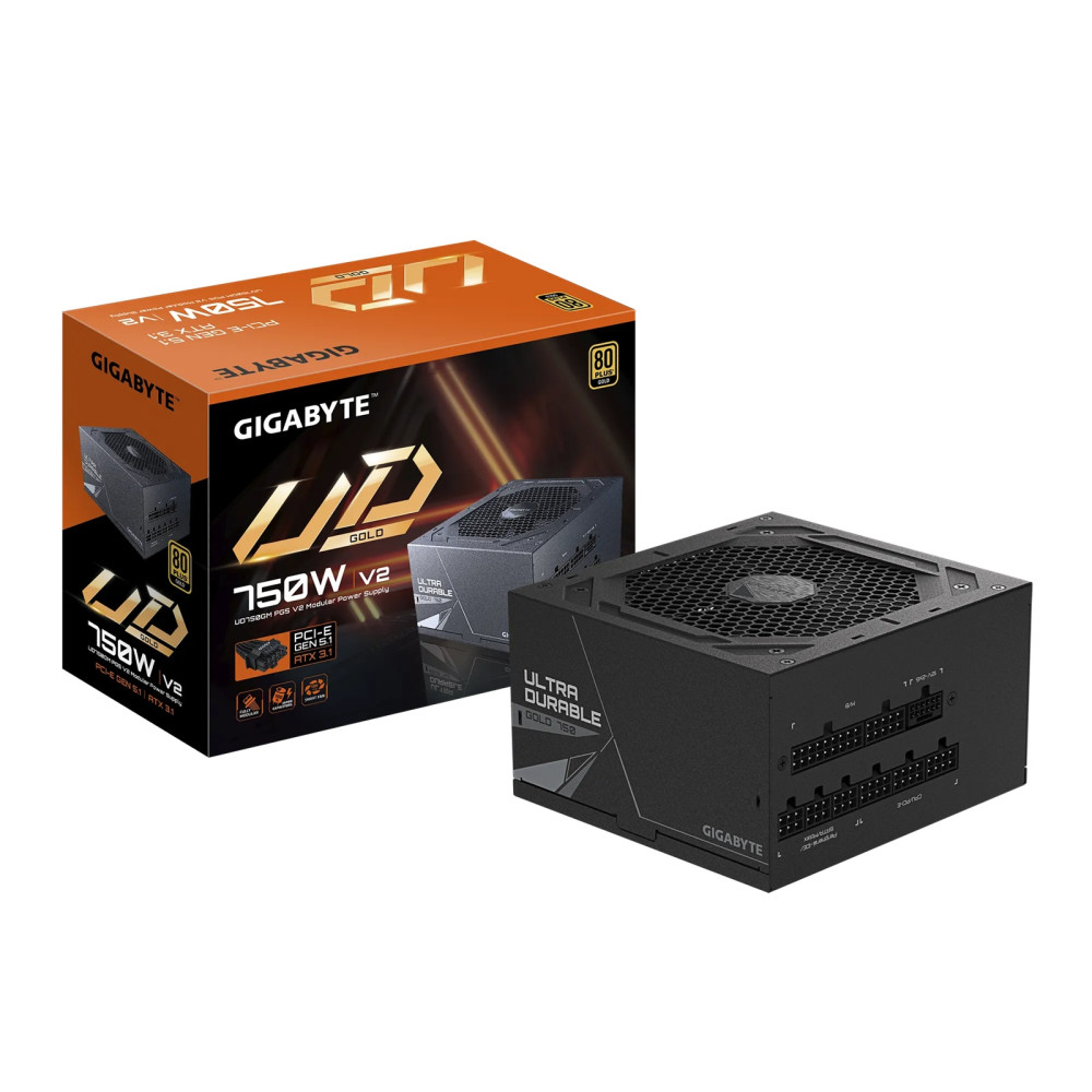 Gigabyte UD750GM PG5 V2 , 750W ATX PSU Power Supply 80+ Gold >90% Black Embossed Cables 100-240 Vac >100K Hrs (NEW) - Image 1
