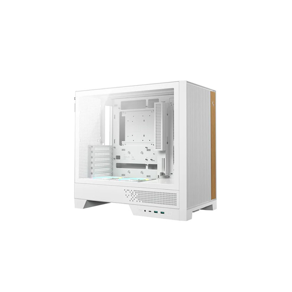DEEPCOOL R-CL600-WHNNA2-G-1 CL600 WH High Airflow Compact ATX Case, Two Pre‑Installed Fans,Tempered Glass Side Panel, Clean Cable Management - Image 1
