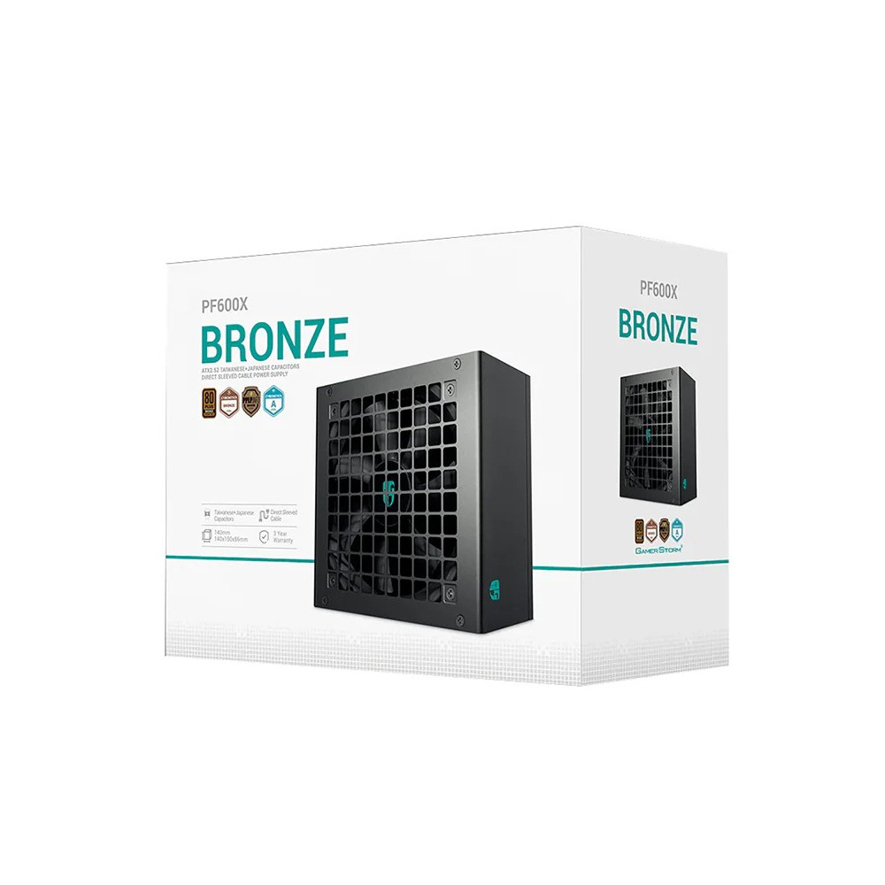 DEEPCOOL R-PF600X-HD0B-JGAU PF600X 600W Gamer Storm 80+ Bronze/ Cybenetics ATX Power Supply 120mm Fan, Japanese & Taiwanese Capacitors, DC to DC, ATX12V V2.52 - Image 1