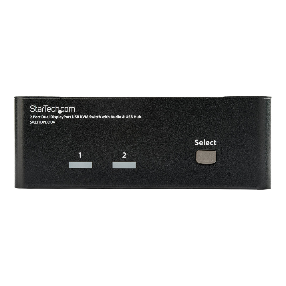 StarTech SV231DPDDUA 2 PORT DUAL DISPLAYPORT KVM SWITCH, USB, AUDIO, HOTKEY, NO CABLE, 3YR - Image 1