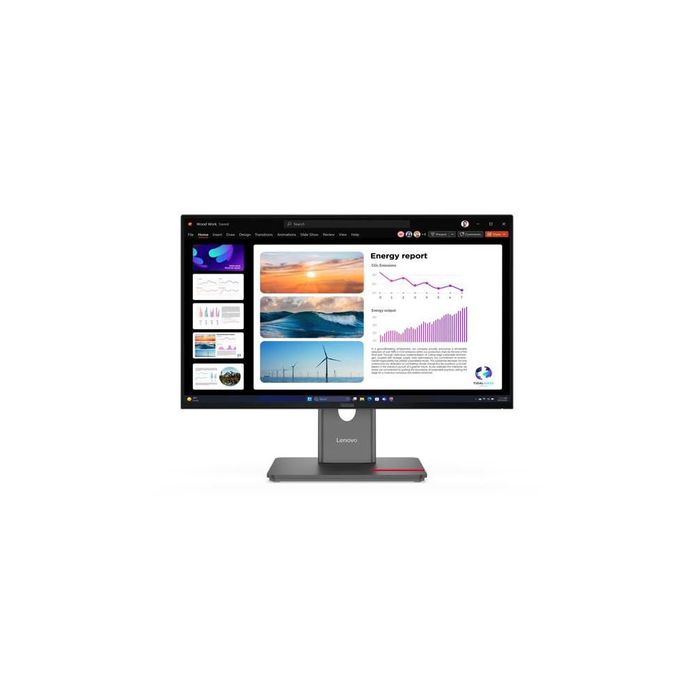 Lenovo 64B2GAR1AU ThinkVision P24Q-40 23.8'/24' QHD USB-C Docking Monitor 2K 2560x1440 16:9 IPS Height Adjustable Tilt Swivel Pivot DP HDMI USB-C Hub VESA - Image 1