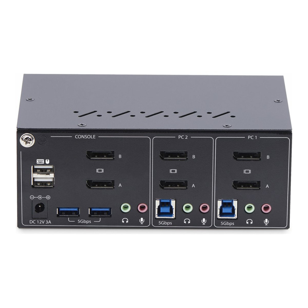 StarTech P2DD46A2-KVM-SWITCH 2-PORT DUAL-MONITOR DP KVM SWITCH, 4K 60Hz, 2x USB 5Gbps, 2x USB 2.0 2YR - Image 2