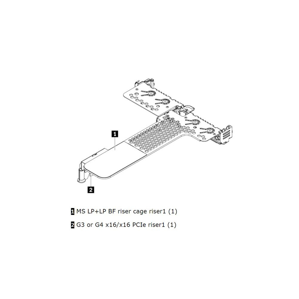 Lenovo 4XH7A09866 ThinkSystem SR630 V2/SR645 x16/x16 PCIe G4 Riser1 LP+LP Option Kit - Image 1