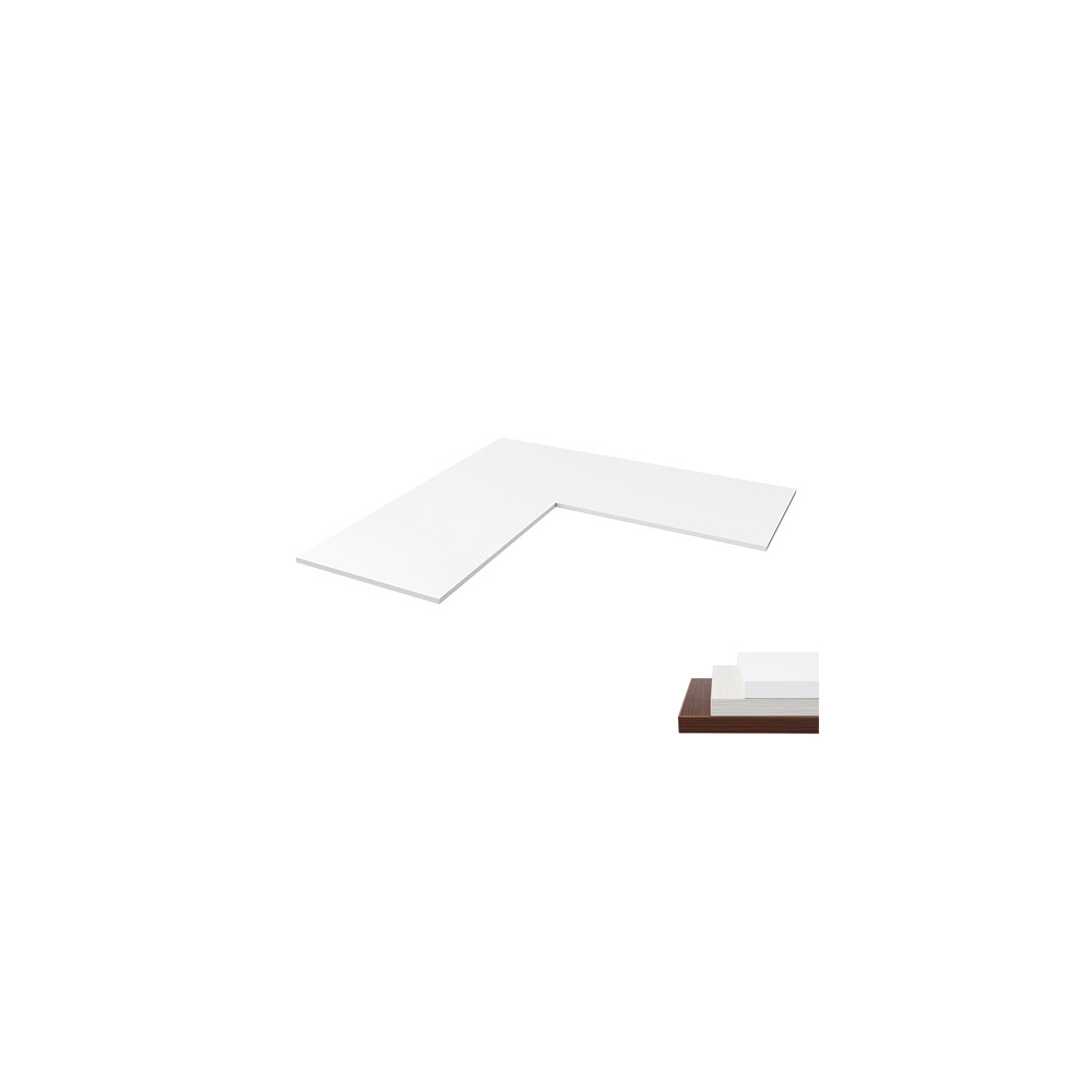 Brateck TP18075L L-Shape(90°) Particle Board Desk Board White, 1800x750x25mm, Recommended desk frame: MABT-M06-33R-B - Image 1