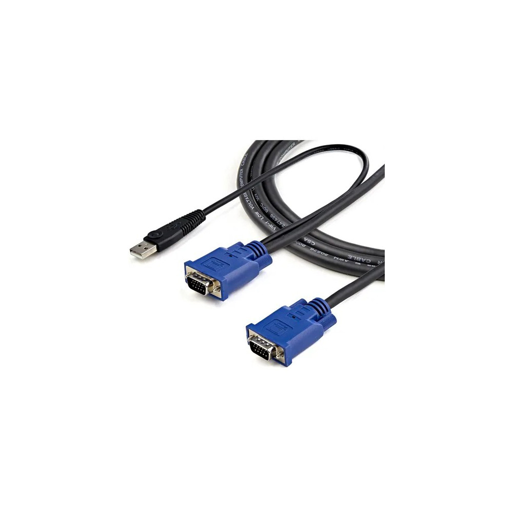 StarTech SVECONUS15 15 ft 2-in-1 Ultra Thin USB KVM Cable - Video / USB cable - 4 pin USB Type A, HD-15 (M) - HD-15 (M) - 4.57 m - Connect VGA video and USB using a single thin KVM cable - kvm cable - usb kvm cable - kvm switch cable -vga kvm ca - Image 5