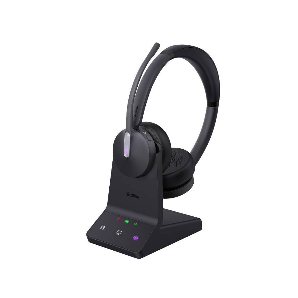 Yealink WH64-H-D-CH-MS WH64 Hybrid Dual with Charging Stand Teams DECT Wireless Headset, DECT & Bluetooth 3-Mic Noise Cancellation, DECT Dongle USB-A WDD60 - Image 1