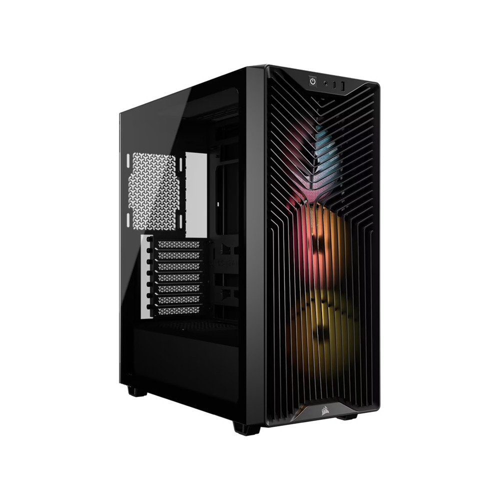 Corsair CC-9011344-WW 3200D RS ARGB Mid-Tower PC Case -Black, ATX mATX ITX, TG panel, ARGB fans, 400mm GPU, 165mm CPU, 360mm rad, USB-C, 7 slots, 2x2.5 1x3.5, 2yr w - Image 1