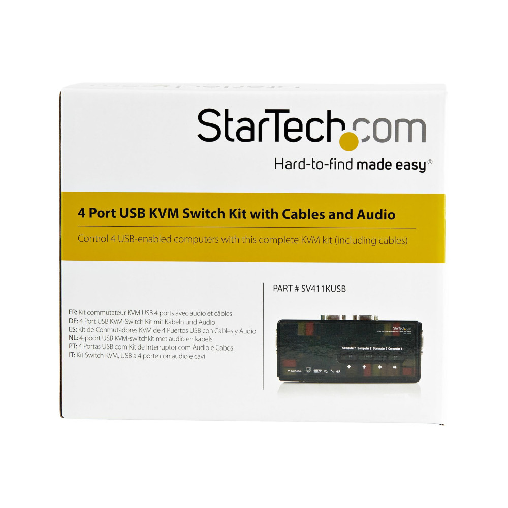 StarTech SV411KUSB 4 PORT USB VGA KVM SWITCH KIT WITH CABLES/AUDIO - DESKTOP KVM 2YR - Image 1