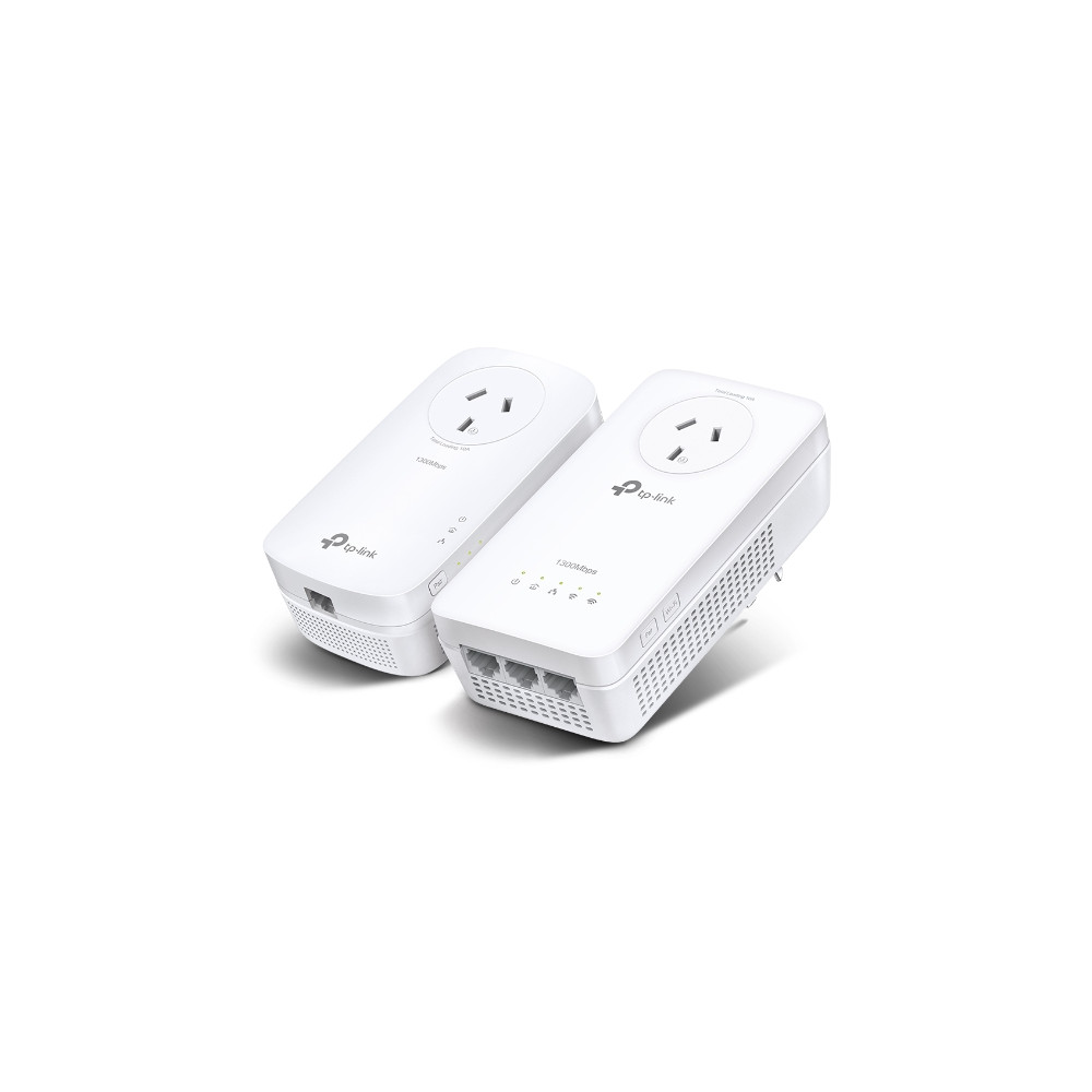 TP-LINK TL-WPA8631P KIT AV1300 GIGABIT PASSTHROUGH POWERLINE AC WI-FI STARTER KIT, GbE(3), EASYMESH, 3YR - Image 1