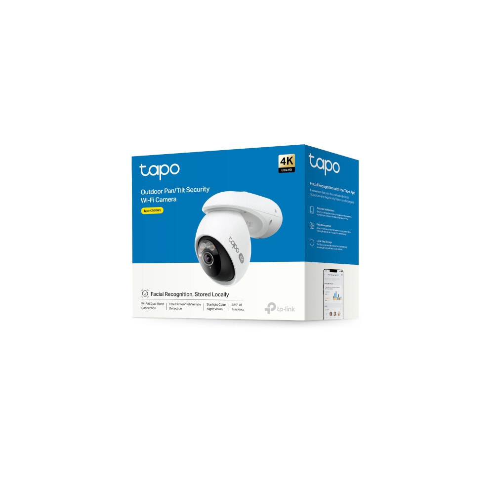 TP-LINK TC46 Outdoor Pan/Tilt Security Wi-Fi Camera, 4K 8MP, Starlight Colour Night Vision, Wi-Fi 6 Dual-Band Connection - Image 1