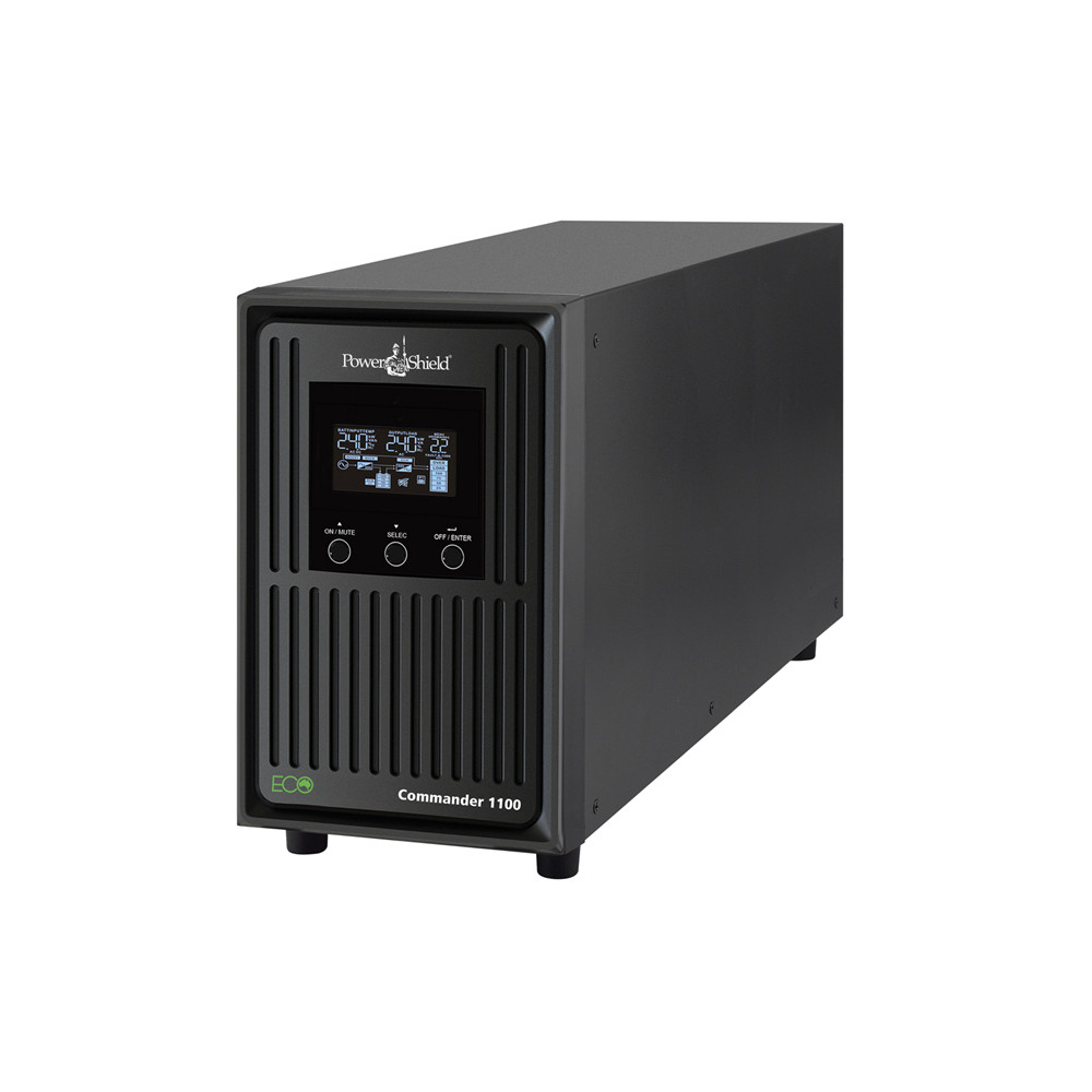 PowerShield PSCM1100 Commander 1100VA/990W - 10Amp, Line Interactive Pure Sine Wave Tower UPS with AVR, 2 AUS sockets, 10A, C13 x 3, 2-year warranty - Image 1