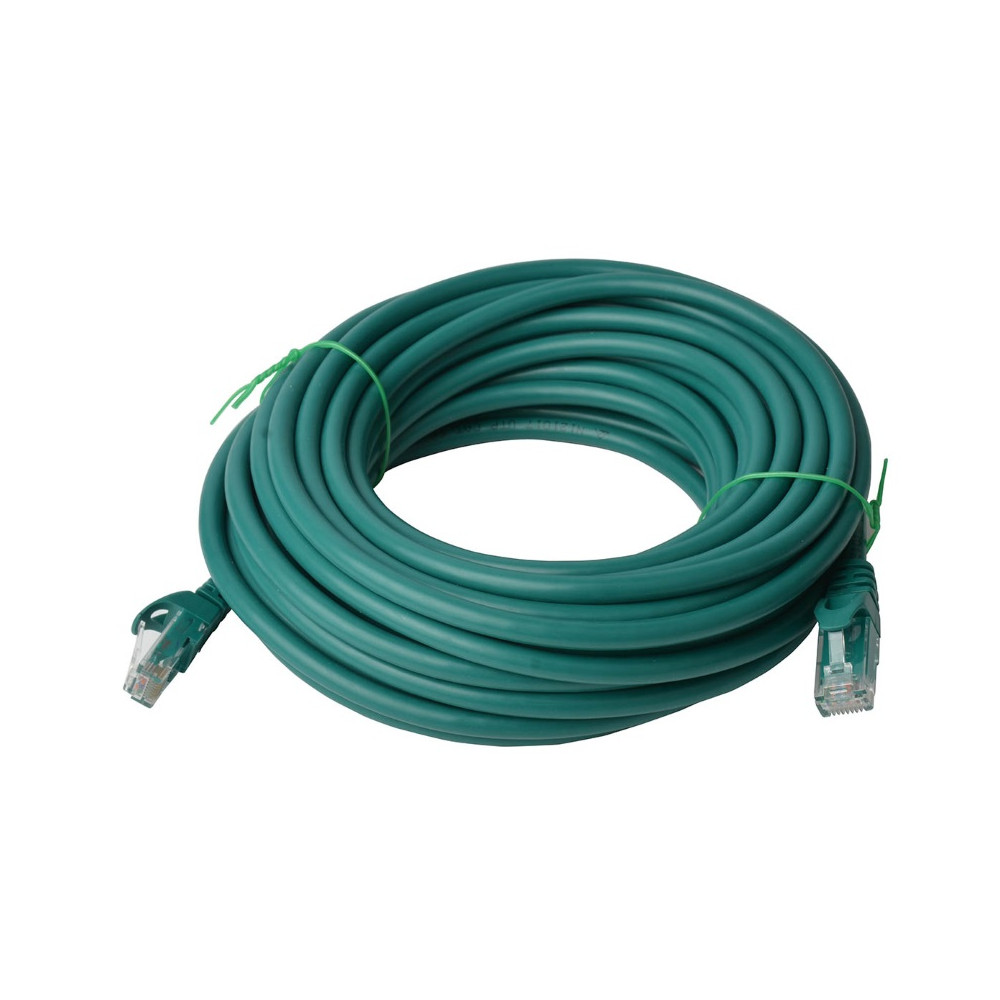 8ware PL6A-40GRN CAT6A Cable 40m - Green Color RJ45 Ethernet Network LAN UTP Patch Cord Snagless - Image 1