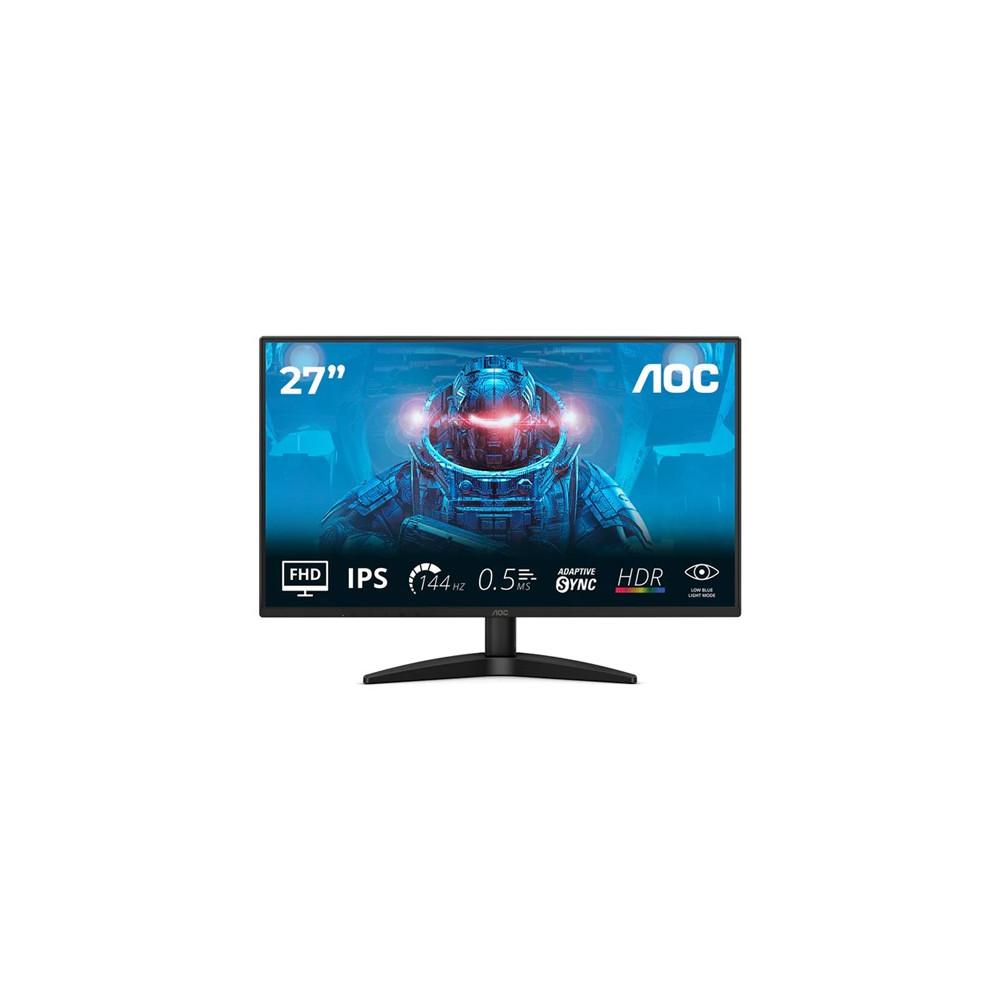 AOC 27B36X , 27″ IPS, 1920×1080@144Hz, 0.5ms MPRT, 300 nits, 1500:1, sRGB 121%, HDMI 1.4, DP 1.4, tilt, VESA 100×100, 22W, 3.11kg, black - Image 1