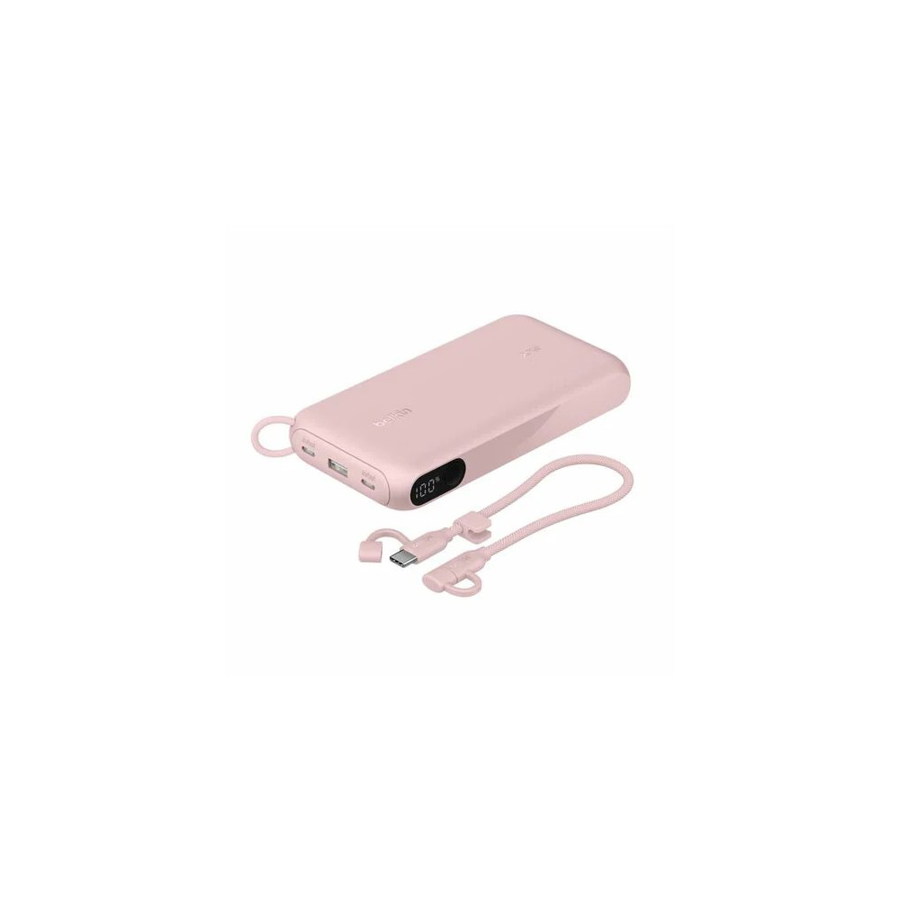 Belkin BPB028FQPK BoostCharge Power Bank - Black - For Smartphone, Tablet PC, iPhone, iPad mini, iPad Pro - 20000 mAh - 20 W - USB Type-C Connector - 3 x USB - Digital Display, Battery Level Indicator, Overheat Protection - Black - Image 2