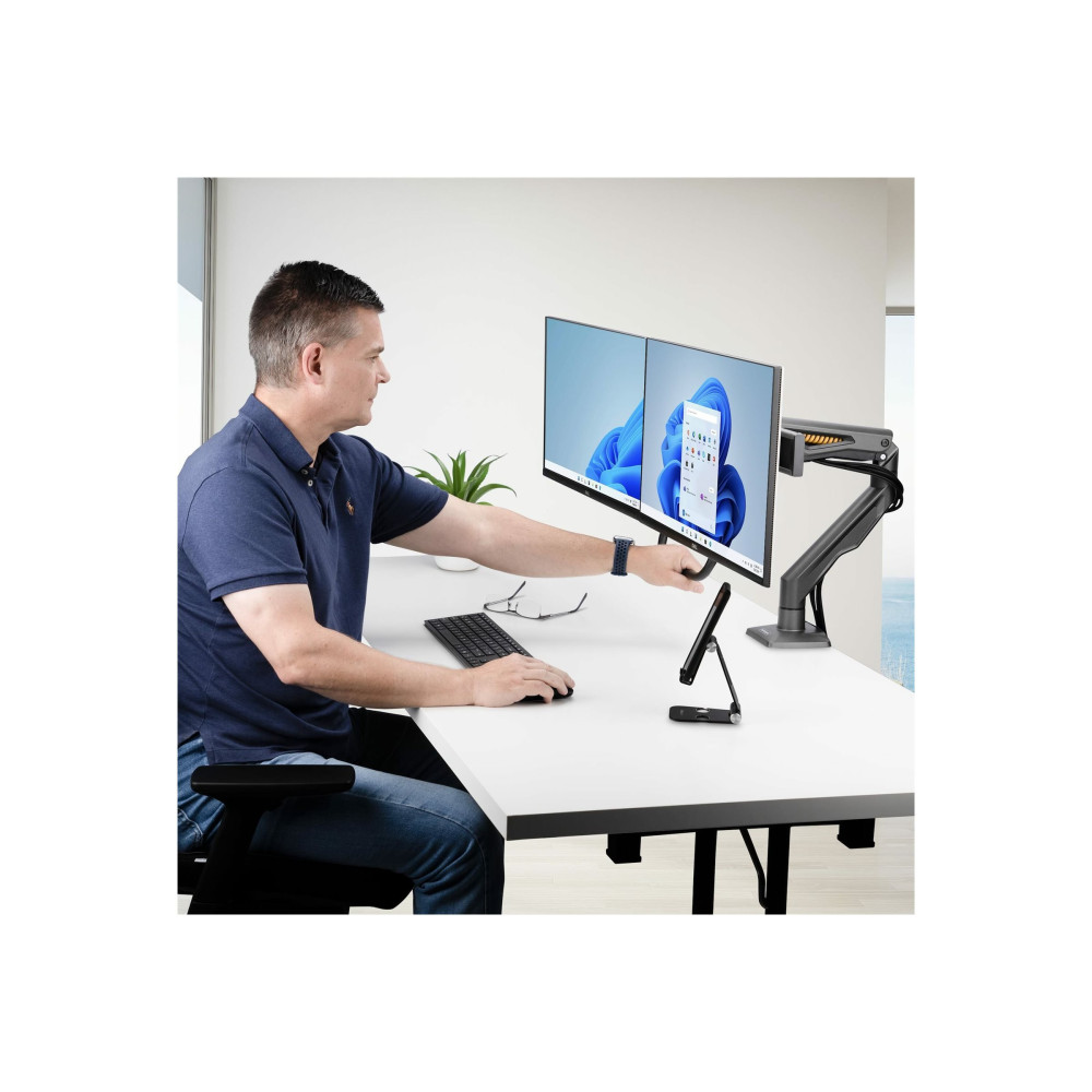 StarTech H2M1AS2-MONITOR-ARM DESK MOUNT DUAL MONITOR ARM W/ CROSSBAR, UP TO 27" DISPLAYS, 10 YR - Image 8