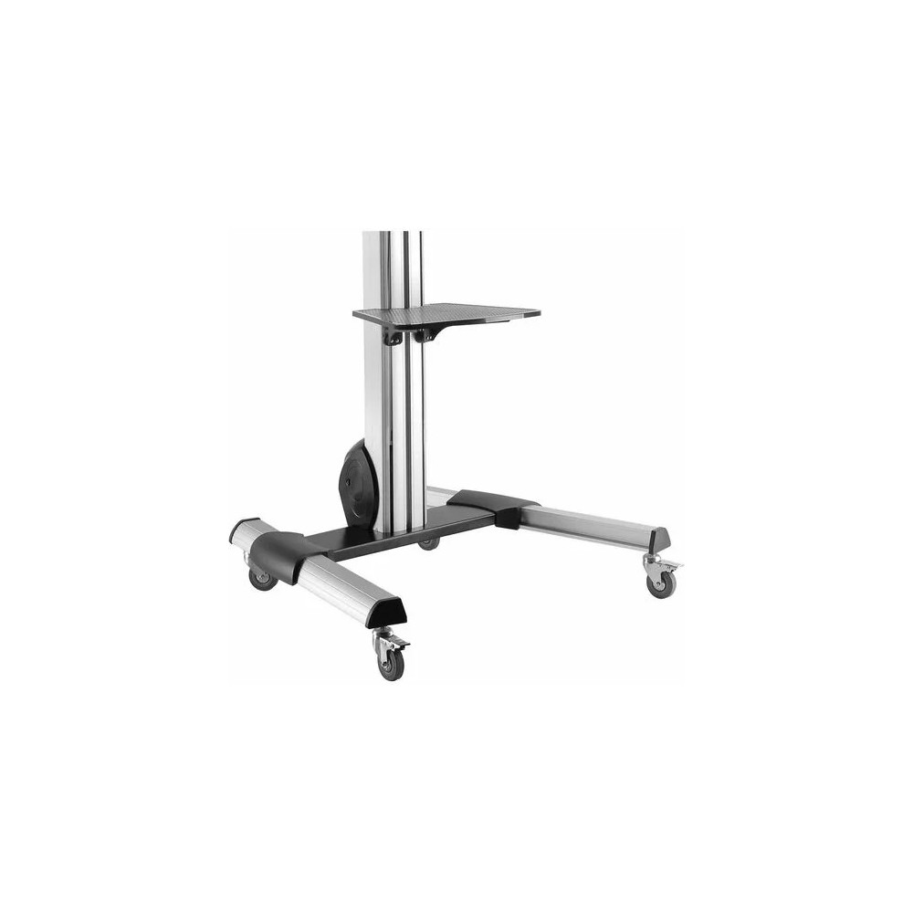 StarTech STNDMTV70 TV Cart - For 32" to 75" Displays - AV Cart - Height Adjustable - Lockable Wheels - Flat Screen TV Cart - Media Cart on Wheels - 1 Shelf - 40.10 kg Load Capacity - 4 Casters - Steel, Aluminium - 701 mm Length x 828 mm Width x  - Image 7