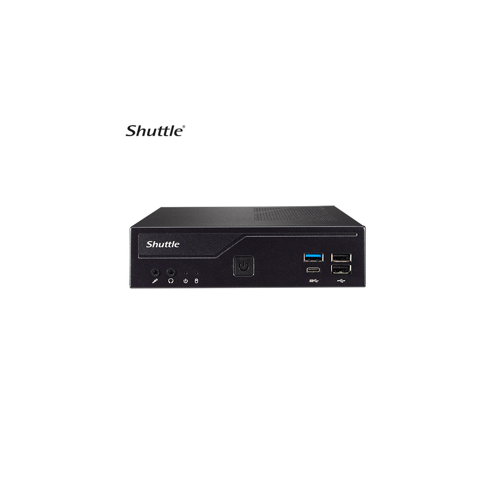 Shuttle DH610 Slim Mini PC 1L Barebone - Intel 12th/13th/14th Gen , 2xDDR4, 2.5' HDD/SSD bay, 2xLAN (1G & 2.5G), 2xRS232, HDMI, 2xDP, 120W, Vesa - Image 1