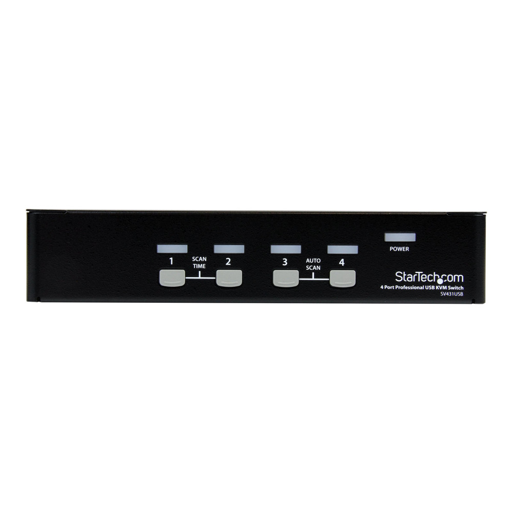 StarTech SV431USB 4 PORT SINGLE VGA KVM SWITCH, 1440P, BUILT-IN USB2.0 HUB, 3YR - Image 1