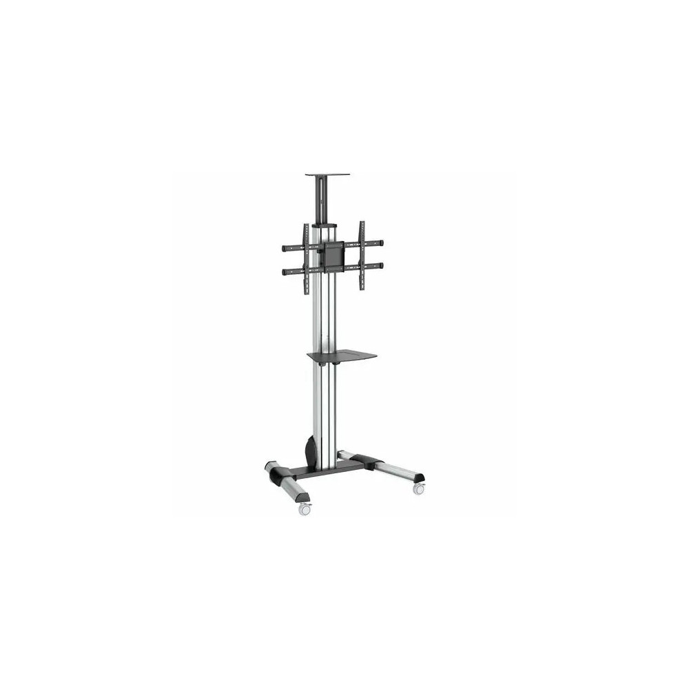 StarTech STNDMTV70 TV Cart - For 32" to 75" Displays - AV Cart - Height Adjustable - Lockable Wheels - Flat Screen TV Cart - Media Cart on Wheels - 1 Shelf - 40.10 kg Load Capacity - 4 Casters - Steel, Aluminium - 701 mm Length x 828 mm Width x  - Image 2